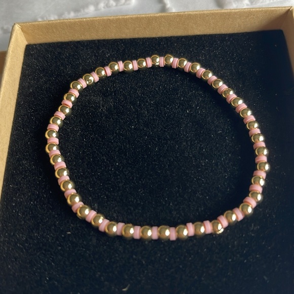 Gold Beaded Stackable Stretch Bracelets Set -  14K Gold Beads - Picture 12 of 16